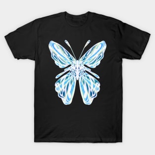 Fantasy Butterfly with Glowing Blue Wings T-Shirt